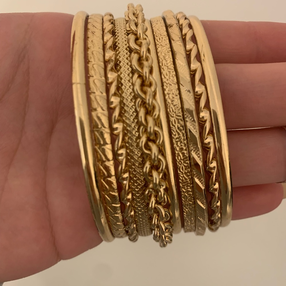 Gold Bracelet Set of 10
